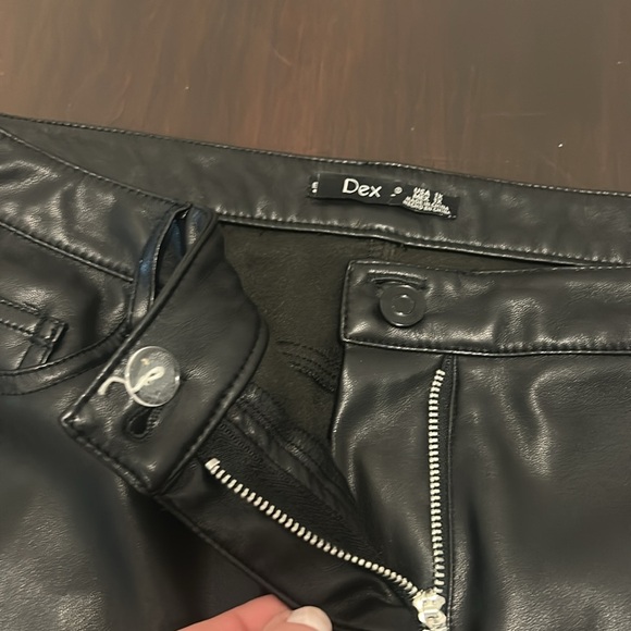 DEX Faux Leather High Waisted Straight Leg Cropped Black Pants Sz 1X - Picture 14 of 17